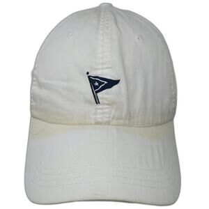 Ahead Baseball Cap White One Size Lightweight Slideback Cotton Burgee Flag Hat